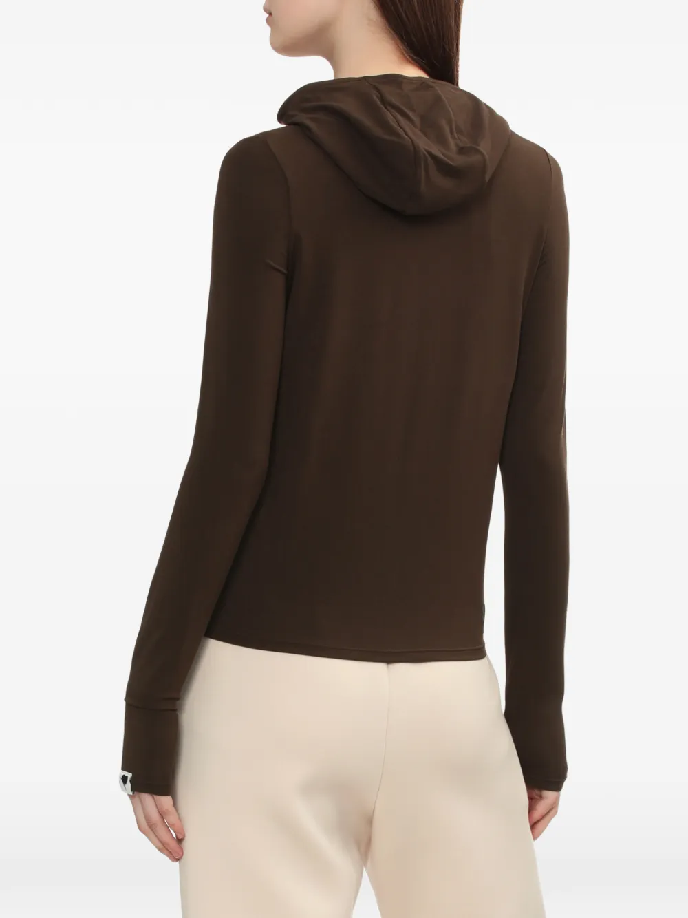 hooded long-sleeve top