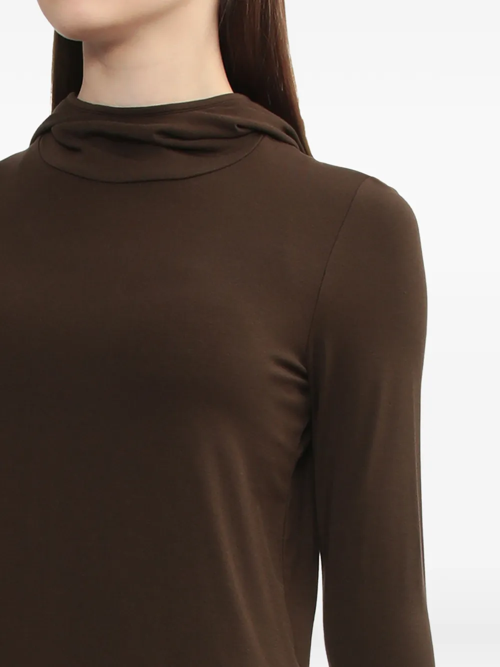 hooded long-sleeve top