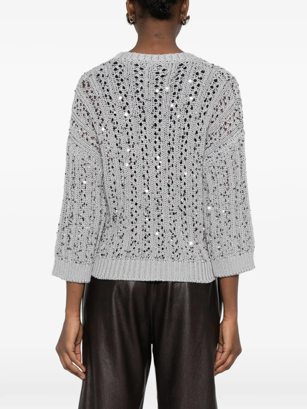 Peserico Vest met pailletten knoop Grijs