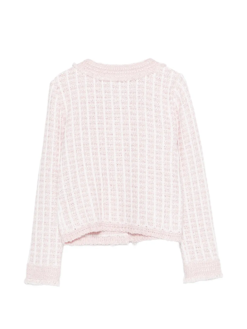  Charlott Fringed-detail Pocket Cardigan - Pink 