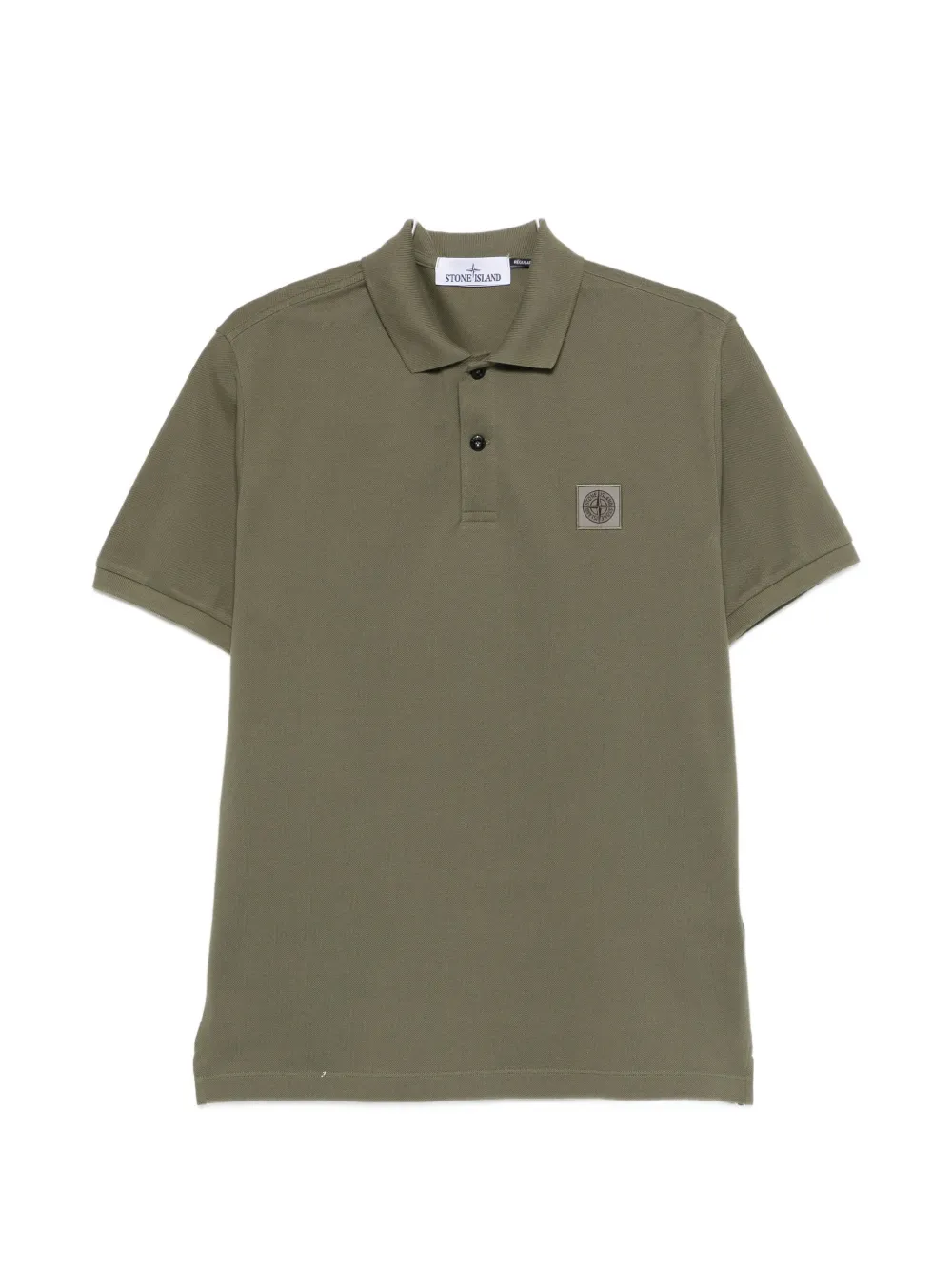 Stone Island button logo-patch polo shirt - Verde