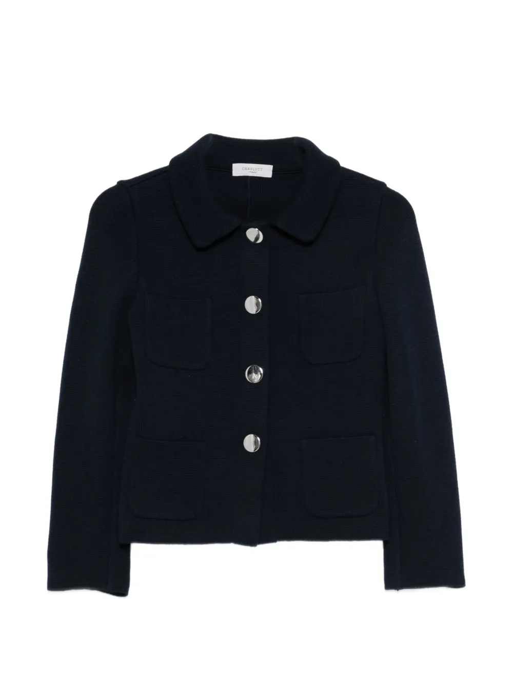 Charlott buttoned collared jacket - Blau