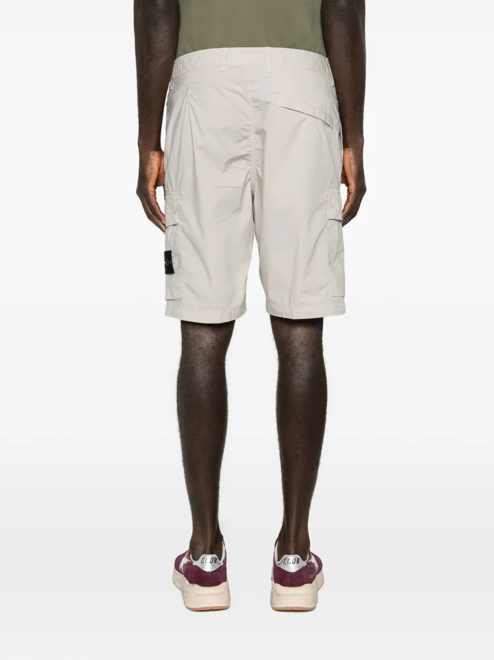 Stone Island L100020 stretch katoenen Tela 'paracadute' cargo shorts Beige