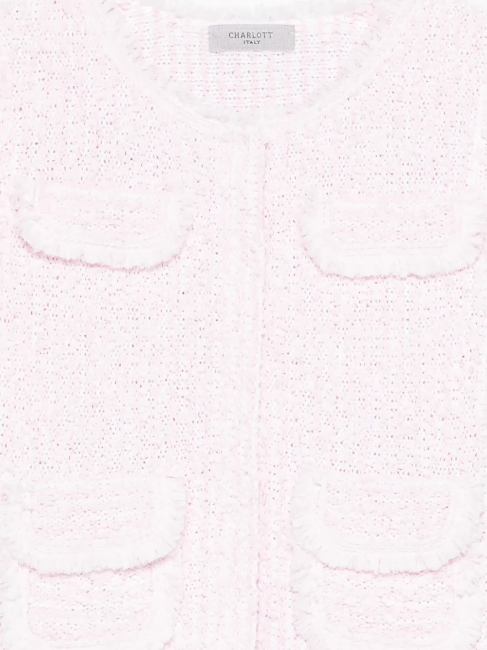  Charlott Frayed-detail Pocket Cardigan - Pink 