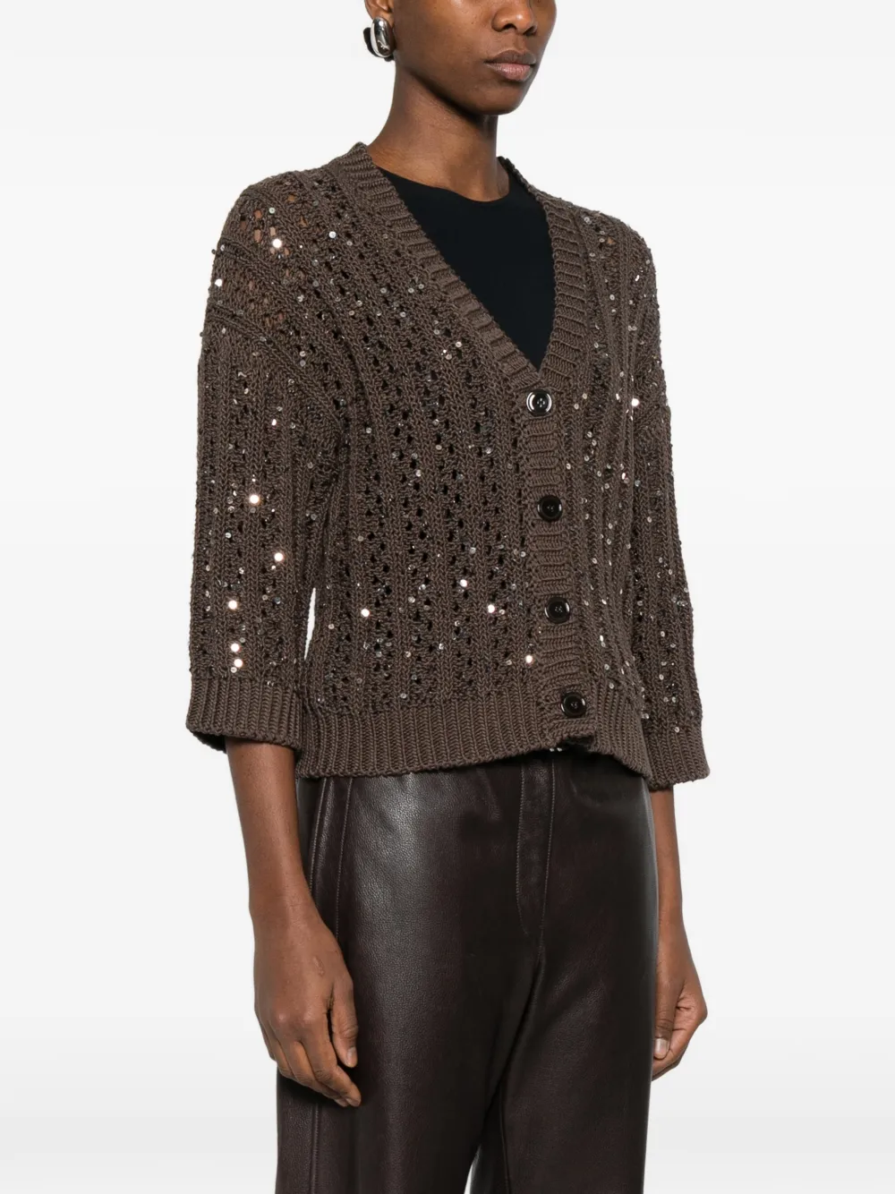 Sequin Button Knitwear