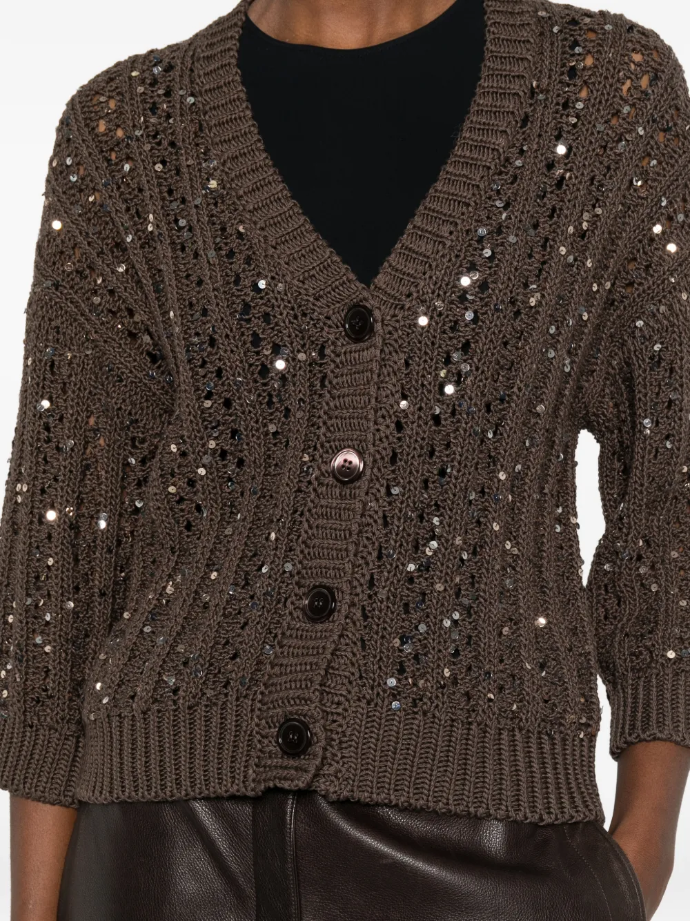 Sequin Button Knitwear