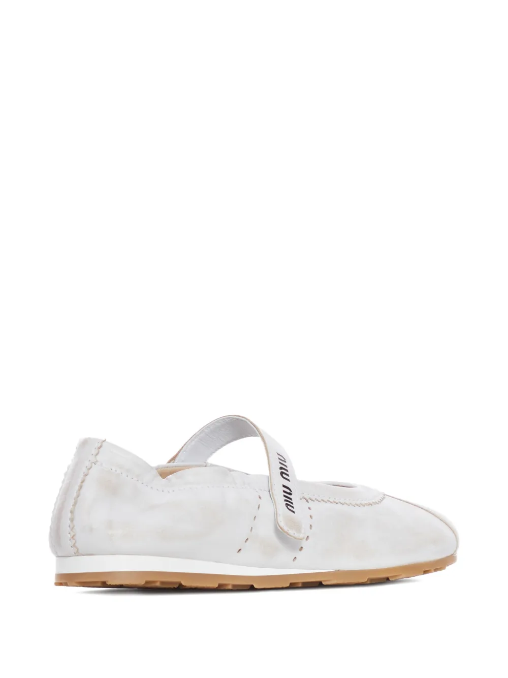 Miu strap ballet flats Beige
