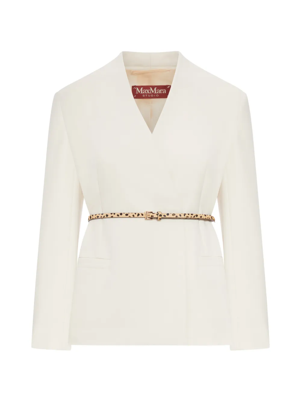 Max Mara V-neck belted jacket - Neutrals