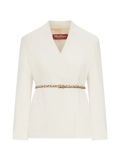 Max Mara V-neck belted jacket