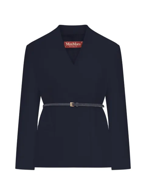 Max Mara V-neck belted jacket