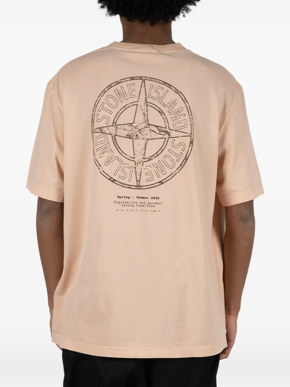 Stone Island T-shirt met logoprint Roze