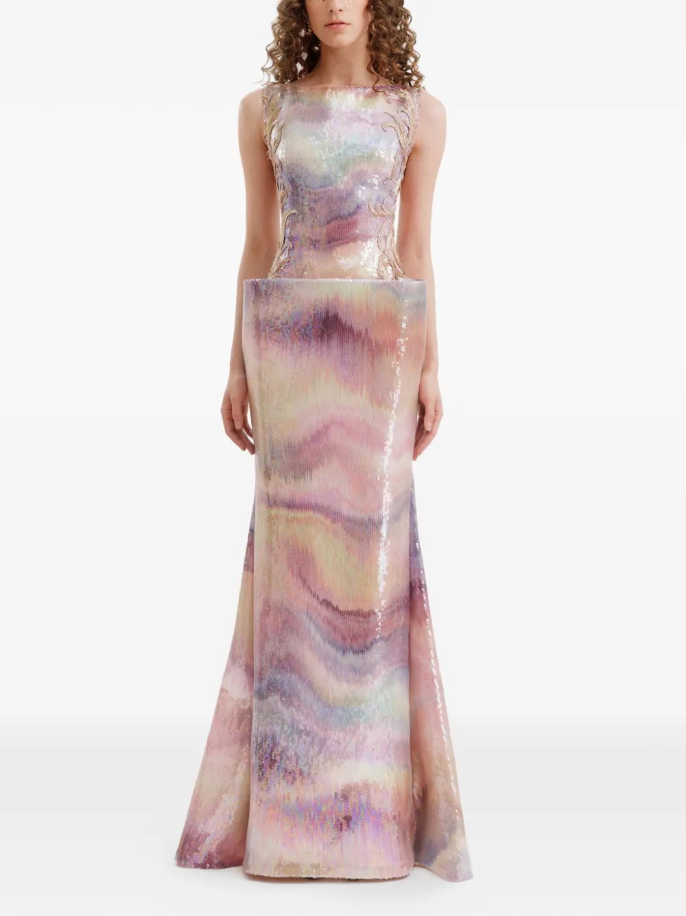 Gemy Maalouf patterned maxi dress - Roze