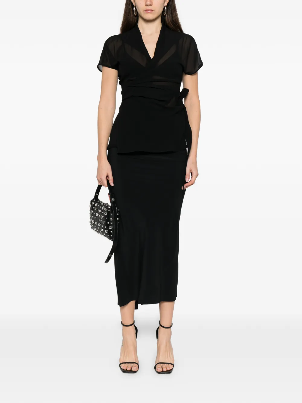 Rick Owens V-neck blouse - Zwart