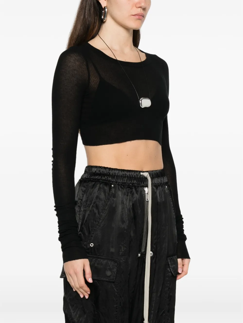 Rick Owens T-shirt met lange mouwen Zwart