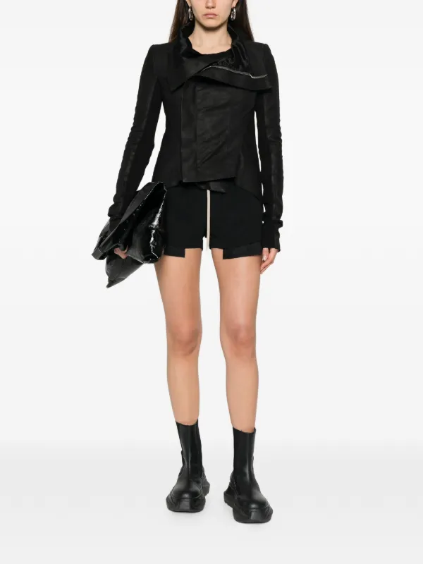 Rick Owens Naska Asymmetric zip-up Biker Jacket | Black | FARFETCH CA