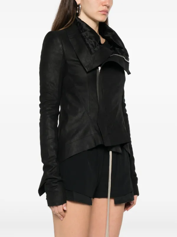Rick Owens Naska Asymmetric zip-up Biker Jacket | Black | FARFETCH CA