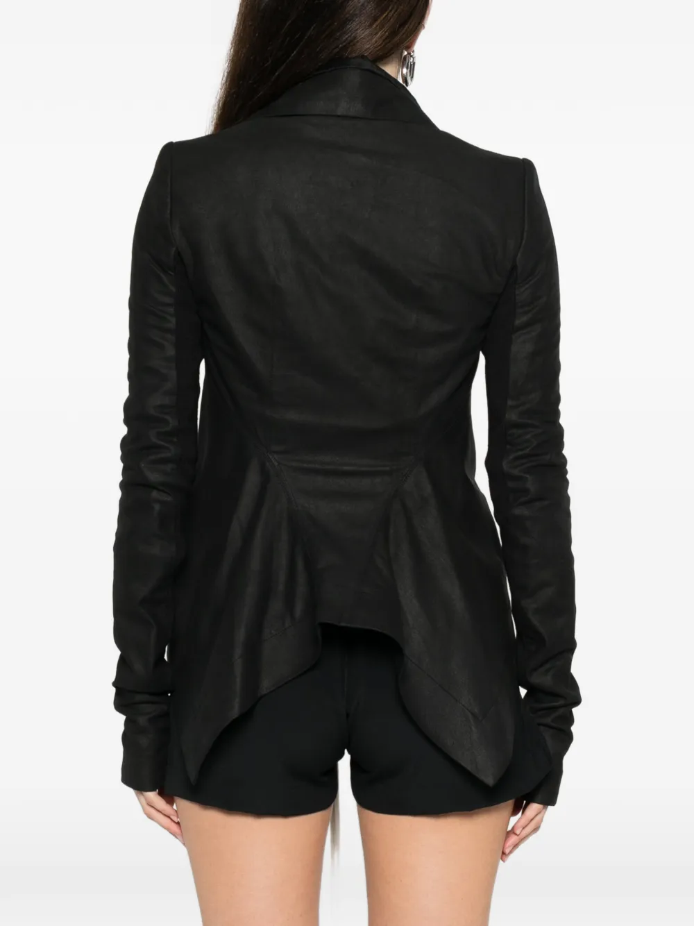 Rick Owens Naska asymmetrisch bikerjack met rits Zwart