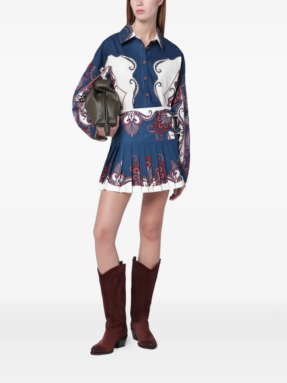 FARM Rio buckle-fastening mini skirt - Blauw