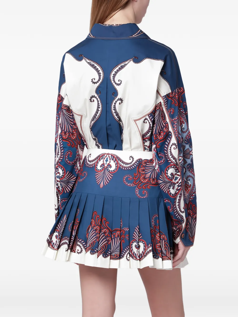  Farm Rio Arabesque Long Sleeve Shirt - Blue 