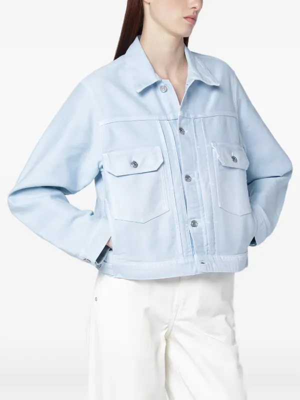 Victoria Beckham Logo-patch Denim Jacket in Blue