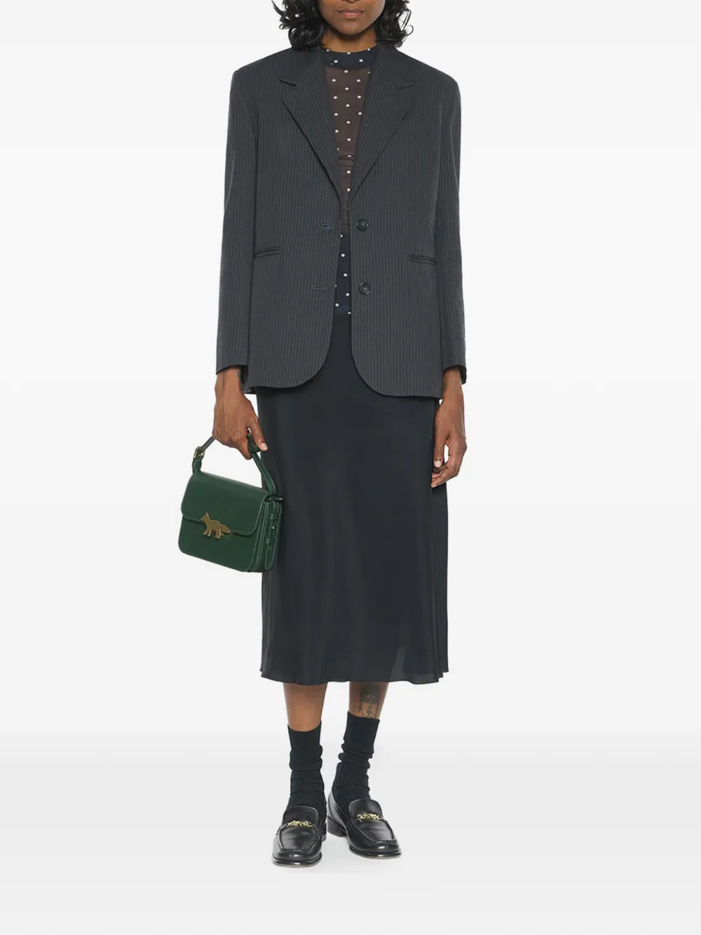 Maison Kitsuné Jack met krijtstreep Grijs