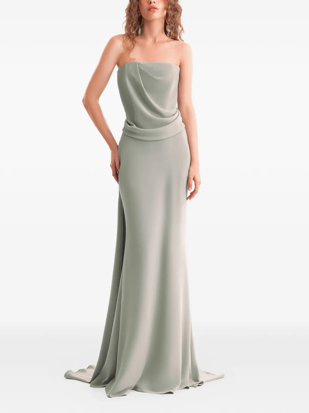 Gemy Maalouf strapless draped maxi dress - Grijs