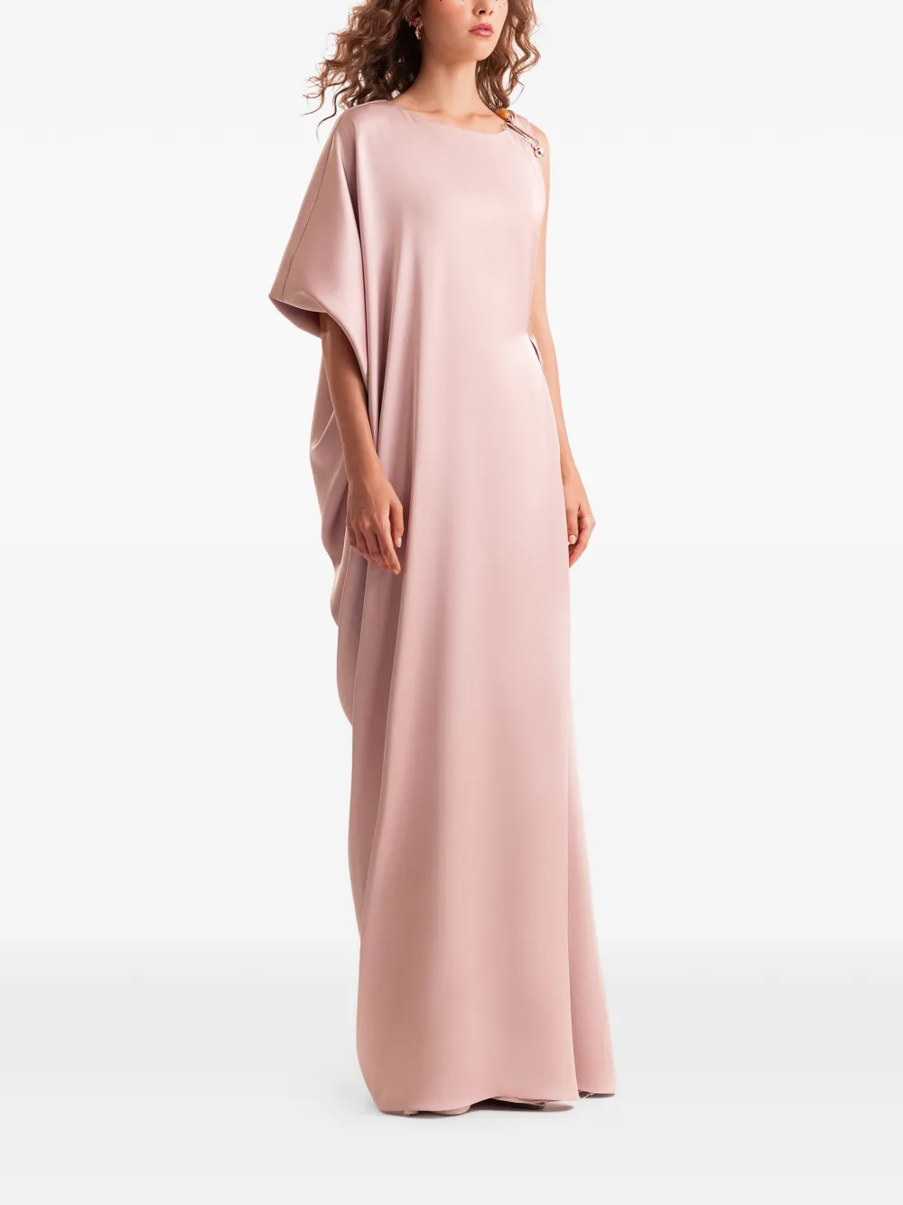 Gemy Maalouf beaded buckle asymmetrical dress - Roze