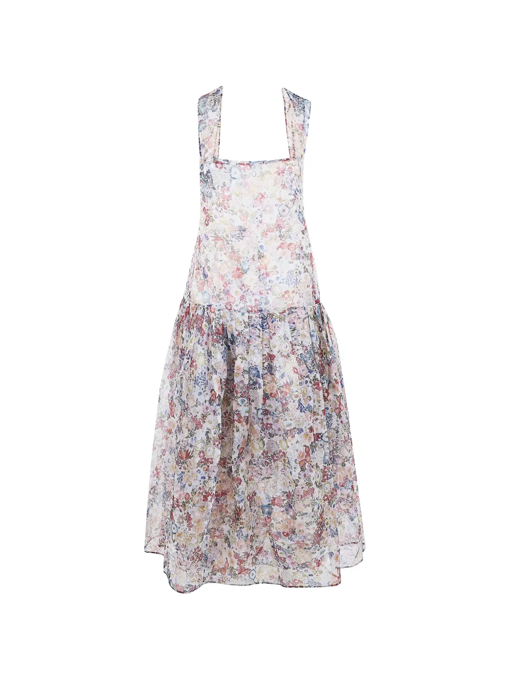 KHAITE Amello floral open-back dress - Neutrals