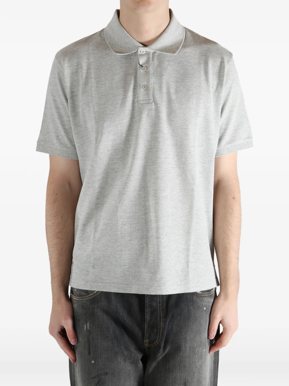Saint Laurent short-sleeve polo shirt - Grijs