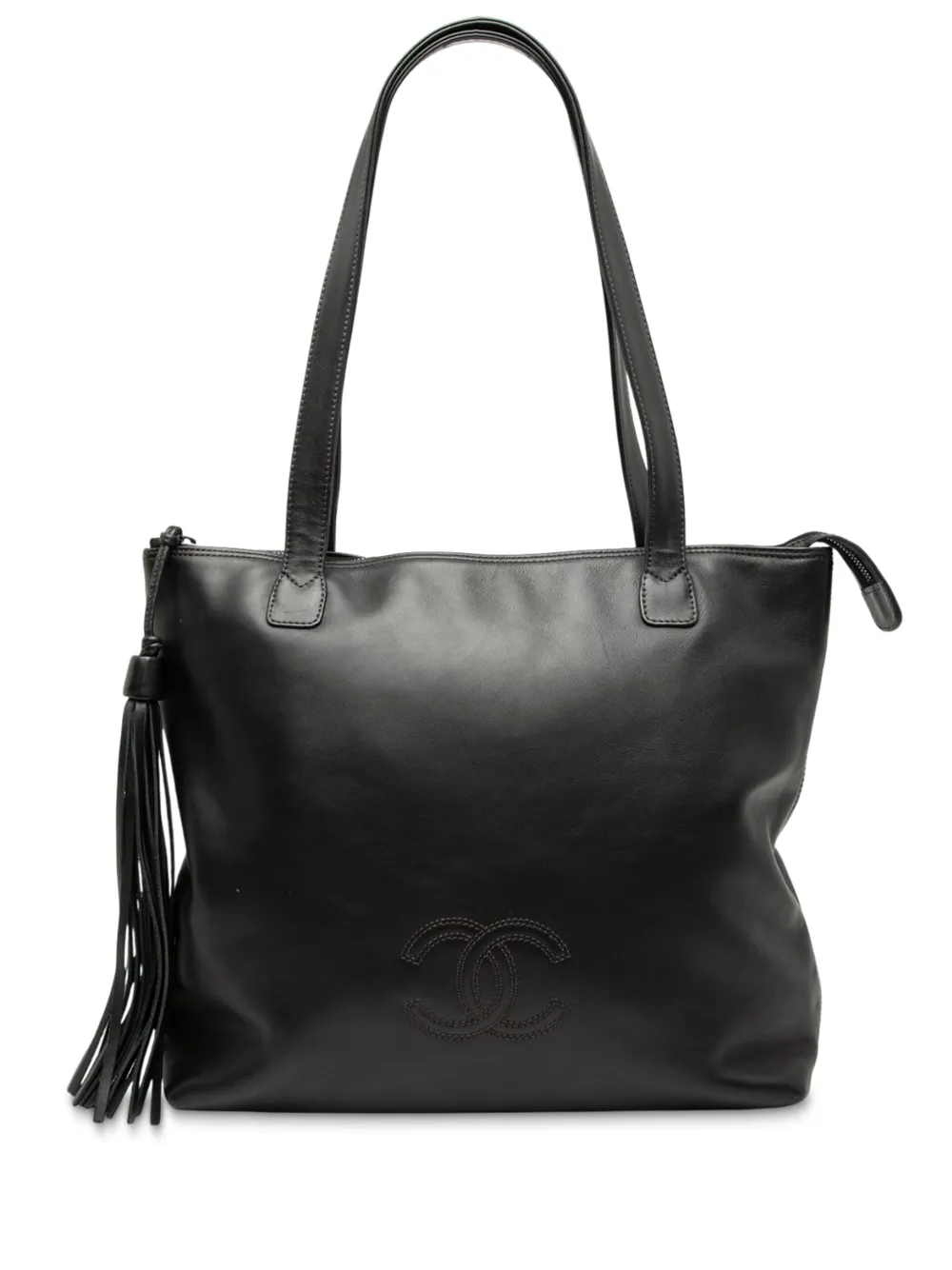 CHANEL Pre-Owned 1997-1999 CC Lambskin Tassel tote bag - Black