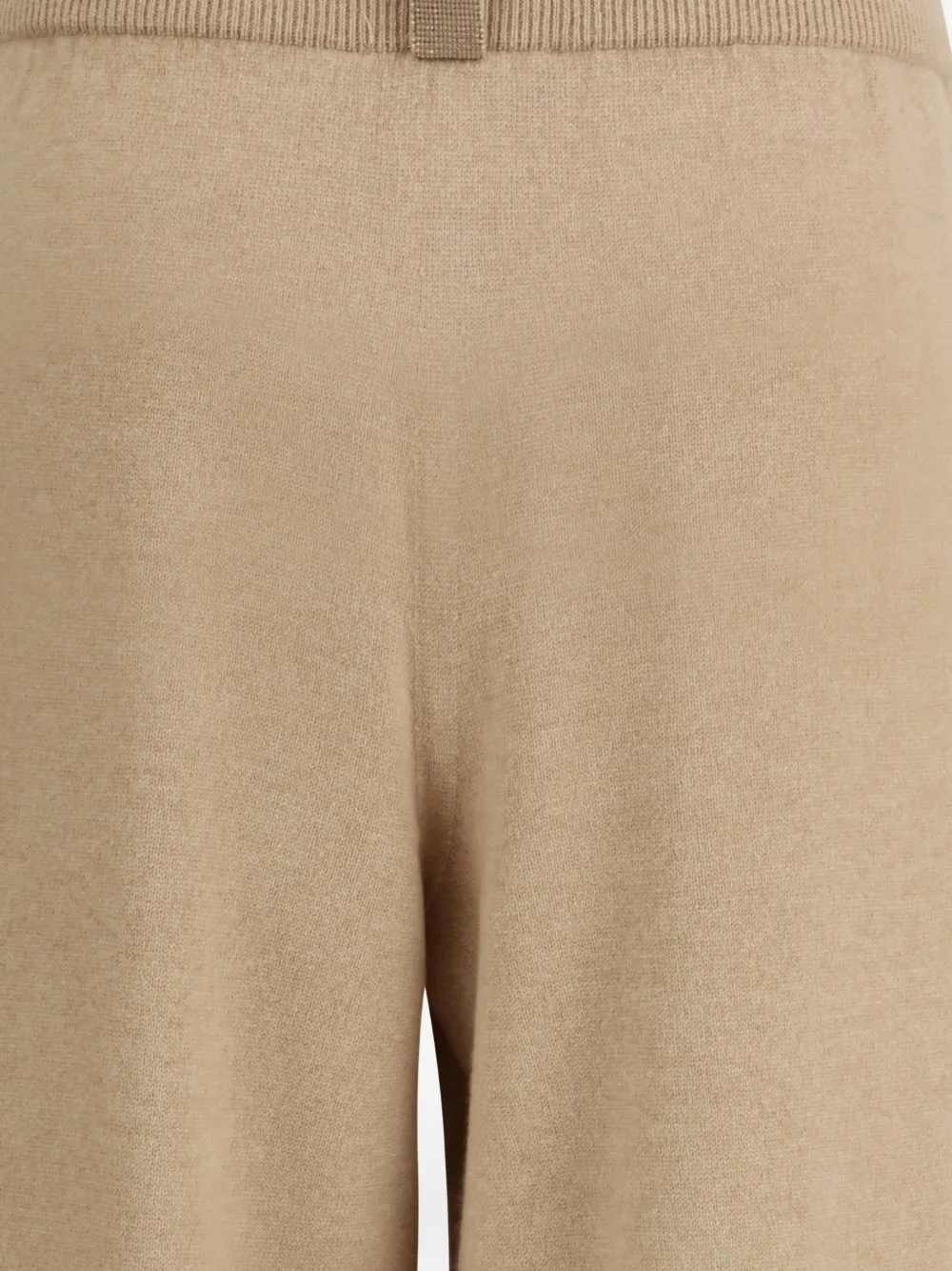 Fabiana Filippi ribbed jewel-detail trousers - Beige