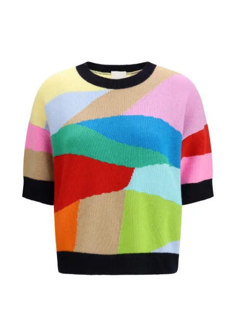 Allude top manga corta con diseño color block