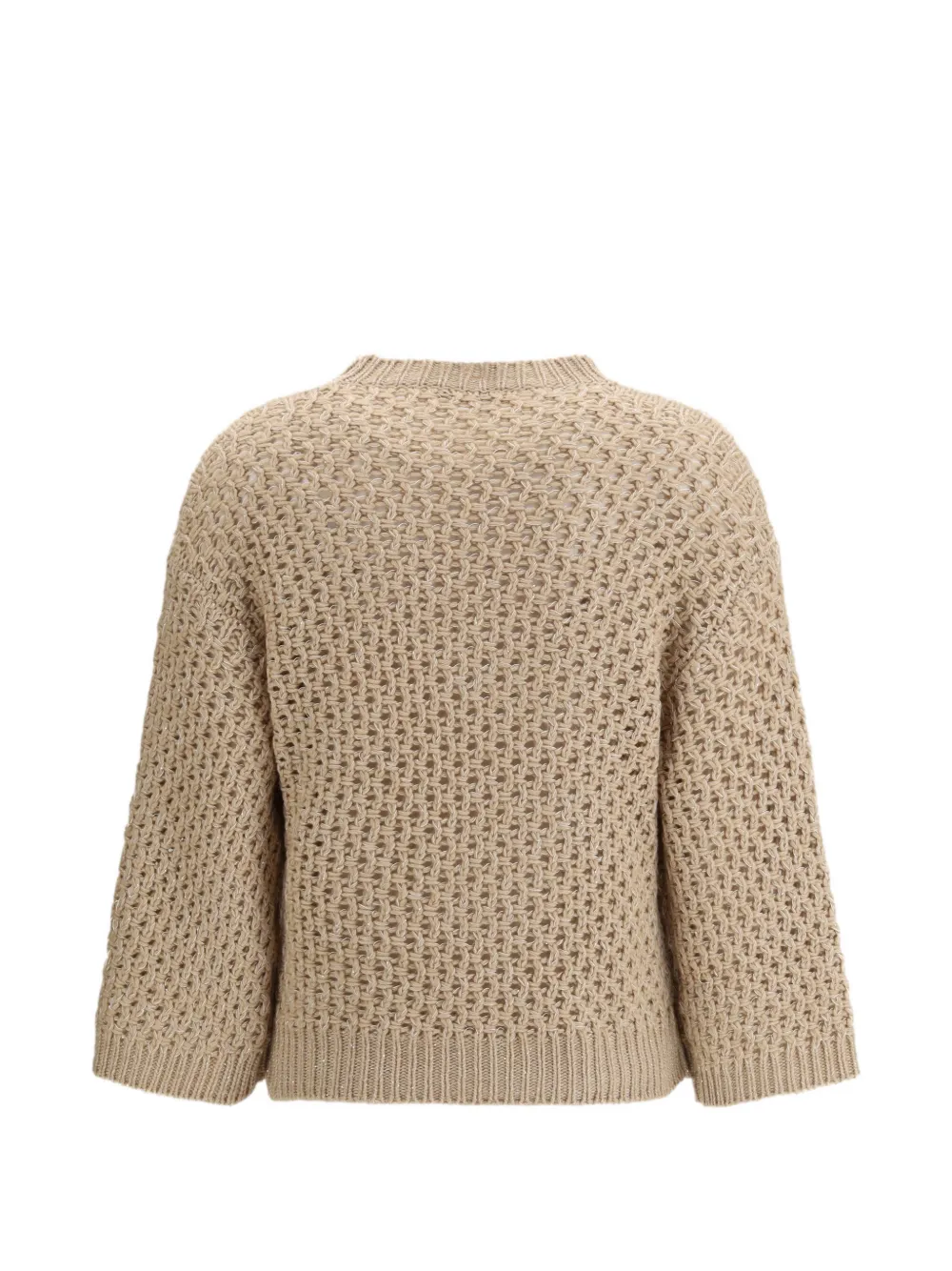Fabiana Filippi open-knit crew-neck Sweater | Neutrals | FARFETCH