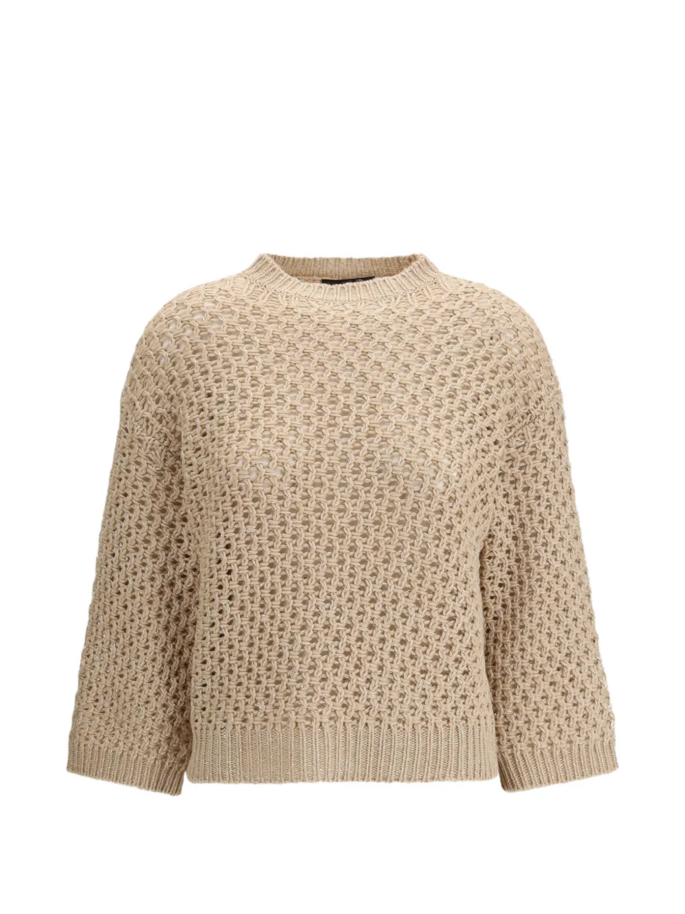 Fabiana Filippi open-knit crew-neck sweater - Toni neutri