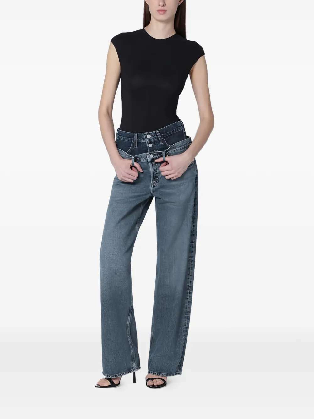  Agolde Cap-sleeve Nadia Bodysuit - Blue 