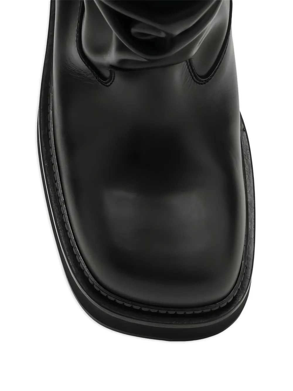 The Attico Robin Passeggiata ruched combat boots Zwart