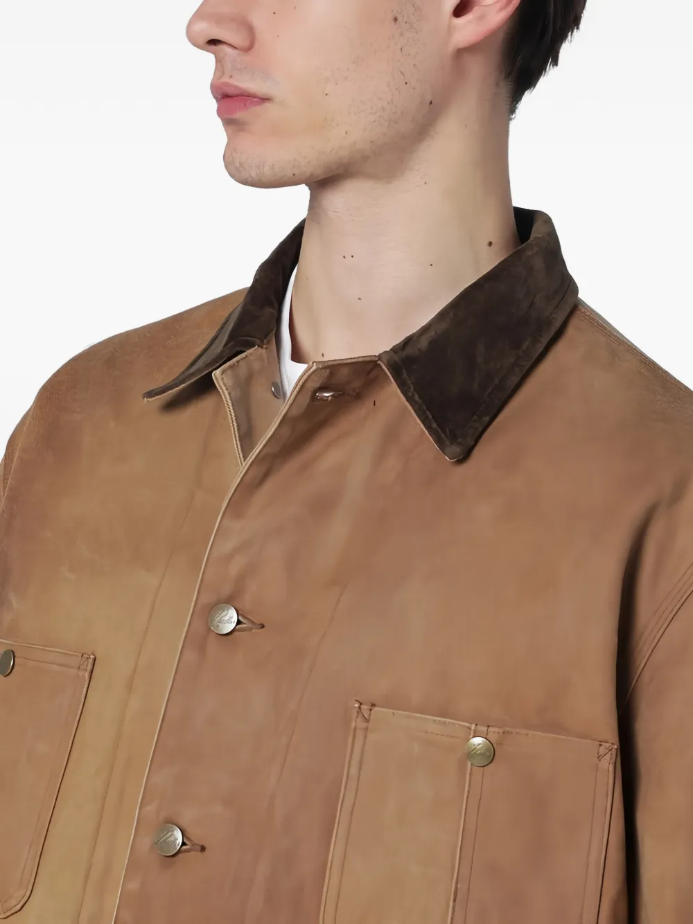 Needles Shirtjack met opgestikte zak Bruin