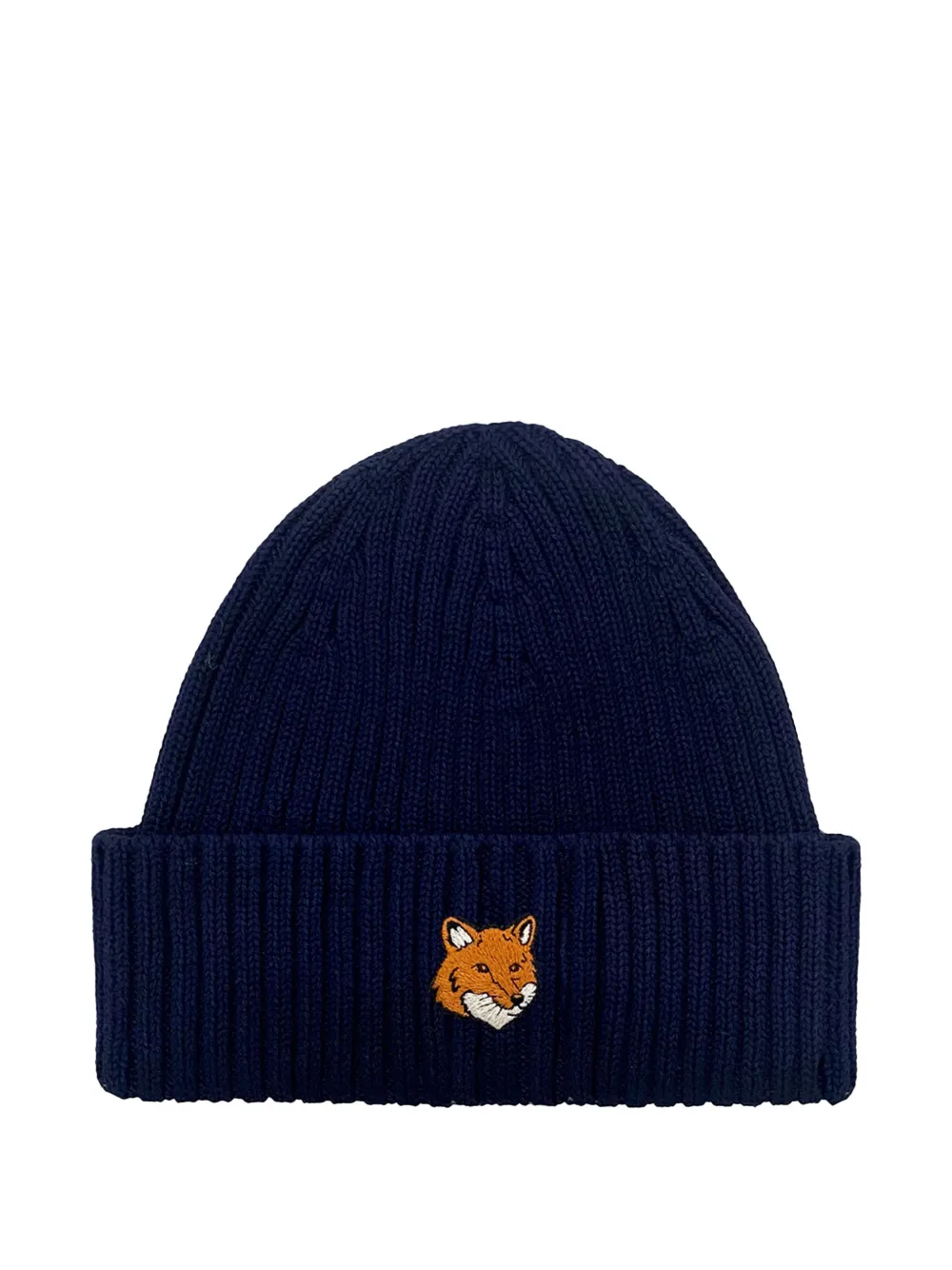 Maison Kitsuné embroidered ribbed hat - Blu