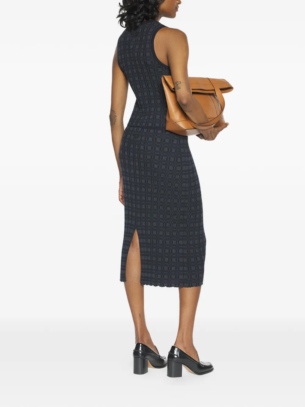 Maison Kitsuné Gemêleerde midi-rok met split Zwart