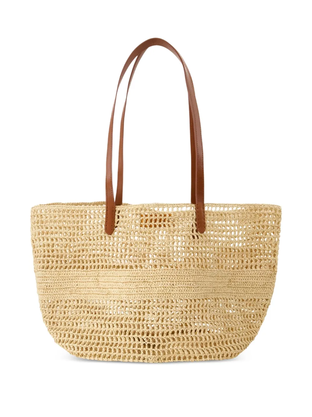 Vanessa Bruno raffia handles shopper bag - Beige