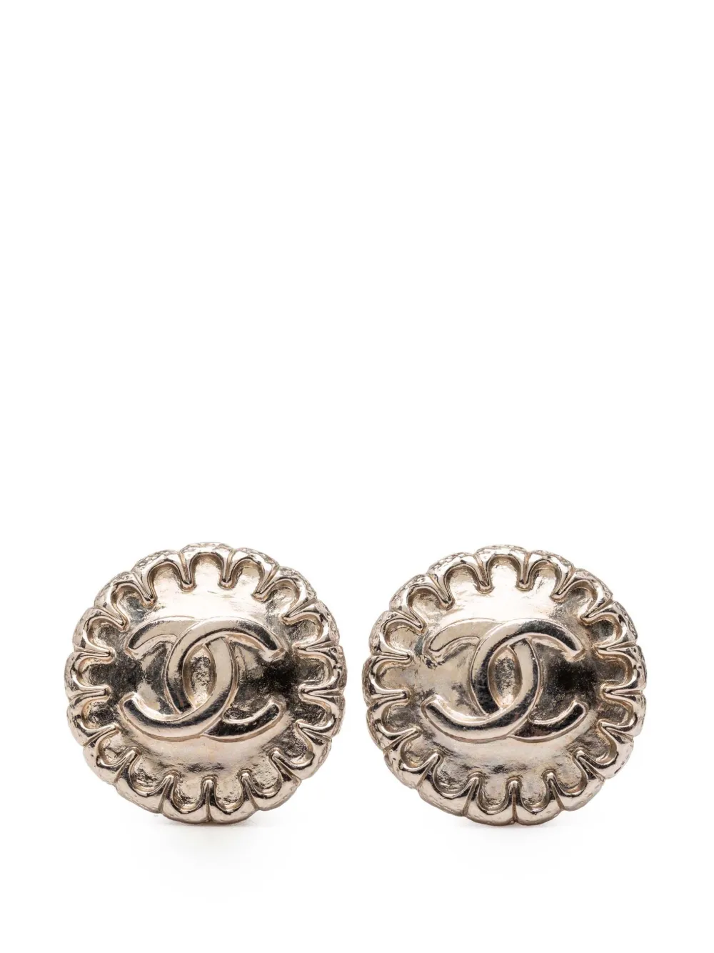 CHANEL Pre-Owned 1997 CC Silver Plated Clip on Earrings costume earrings - Argento