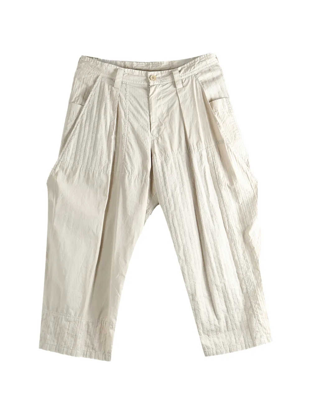 Y's pleated textured trousers - Toni neutri
