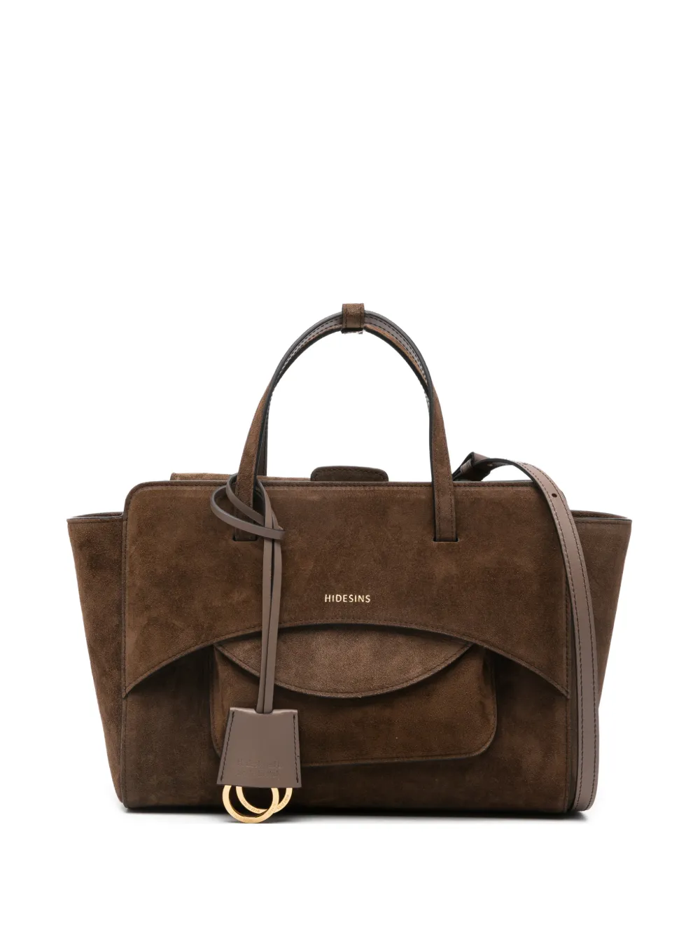 HIDESINS M Flap suede tote bag - Marrone