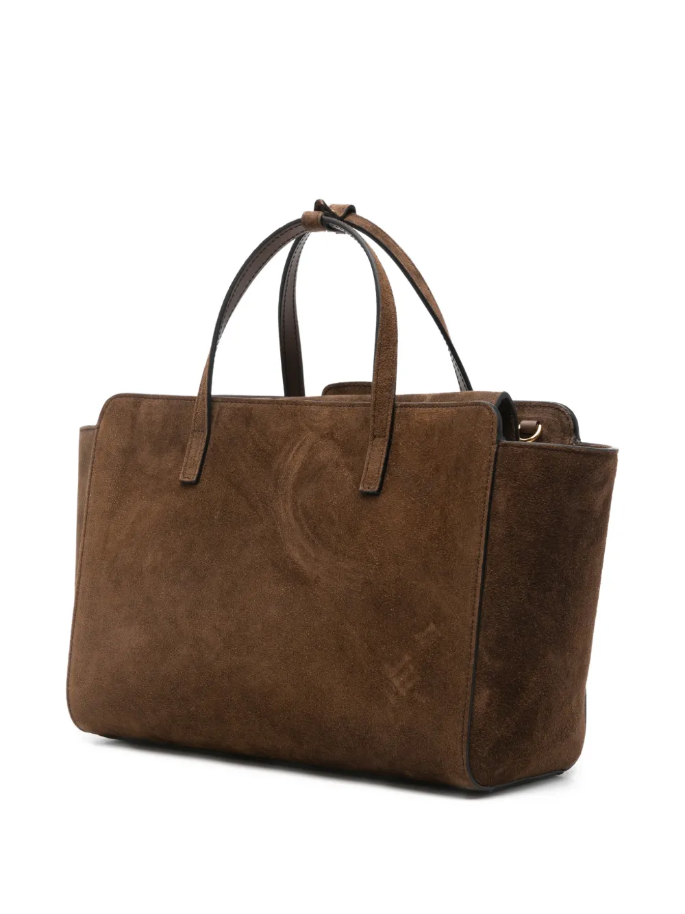  Hidesins M Flap Suede Tote Bag - Brown 