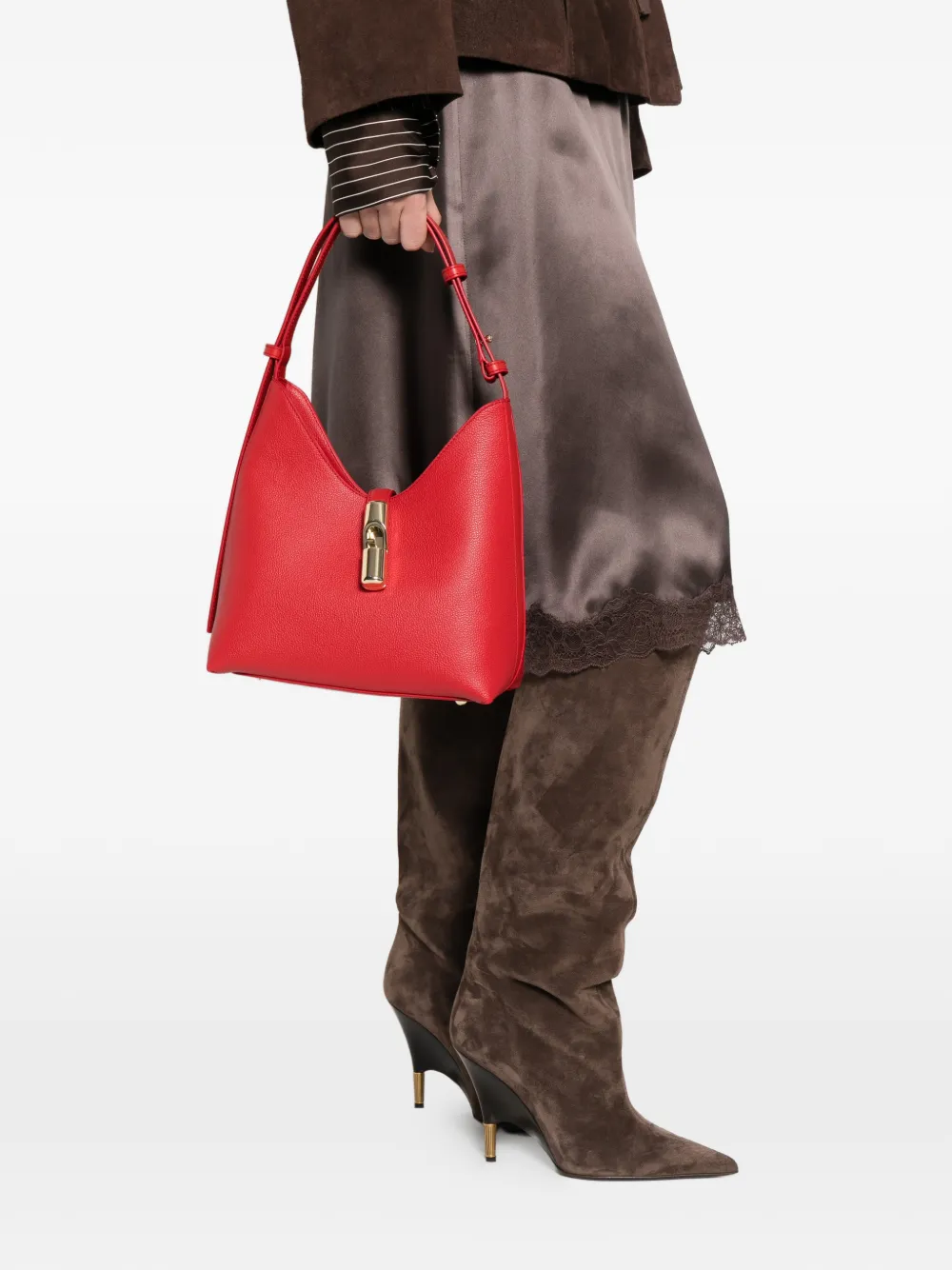 Furla Goccia crossbodytas met gesp Rood