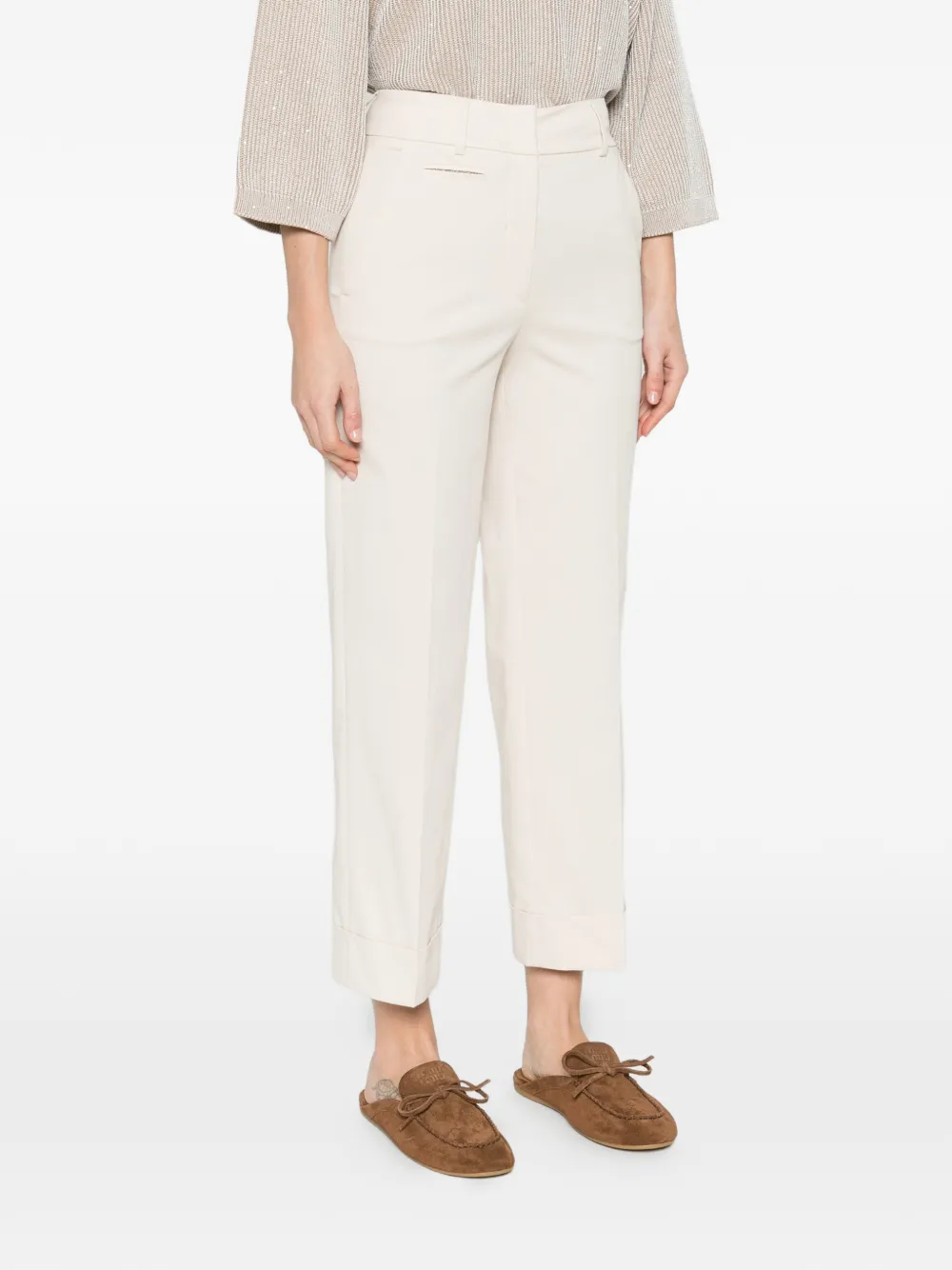 cuffed cropped trousers