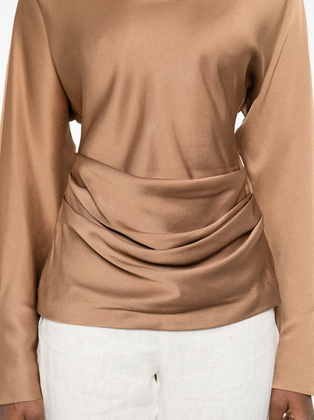 SIMKHAI Victoria gedrapeerde top met col Bruin