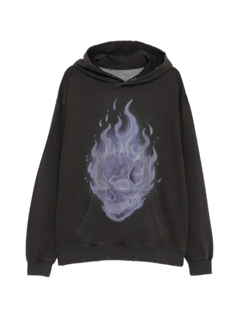 WARMAN Hoodie mit Totenkopf-Print