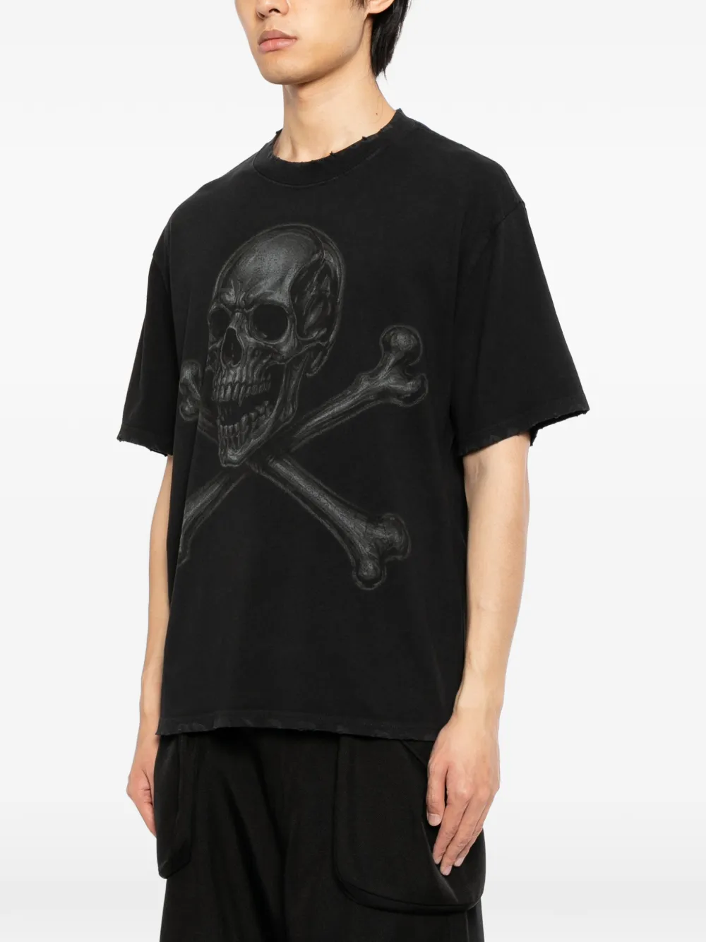  Warman Skull Printed T-shirt - Black 