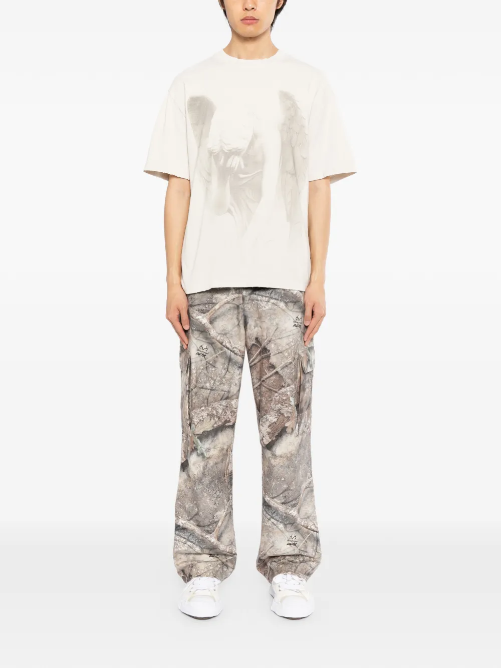 WARMAN cotton printed T-shirt - Beige